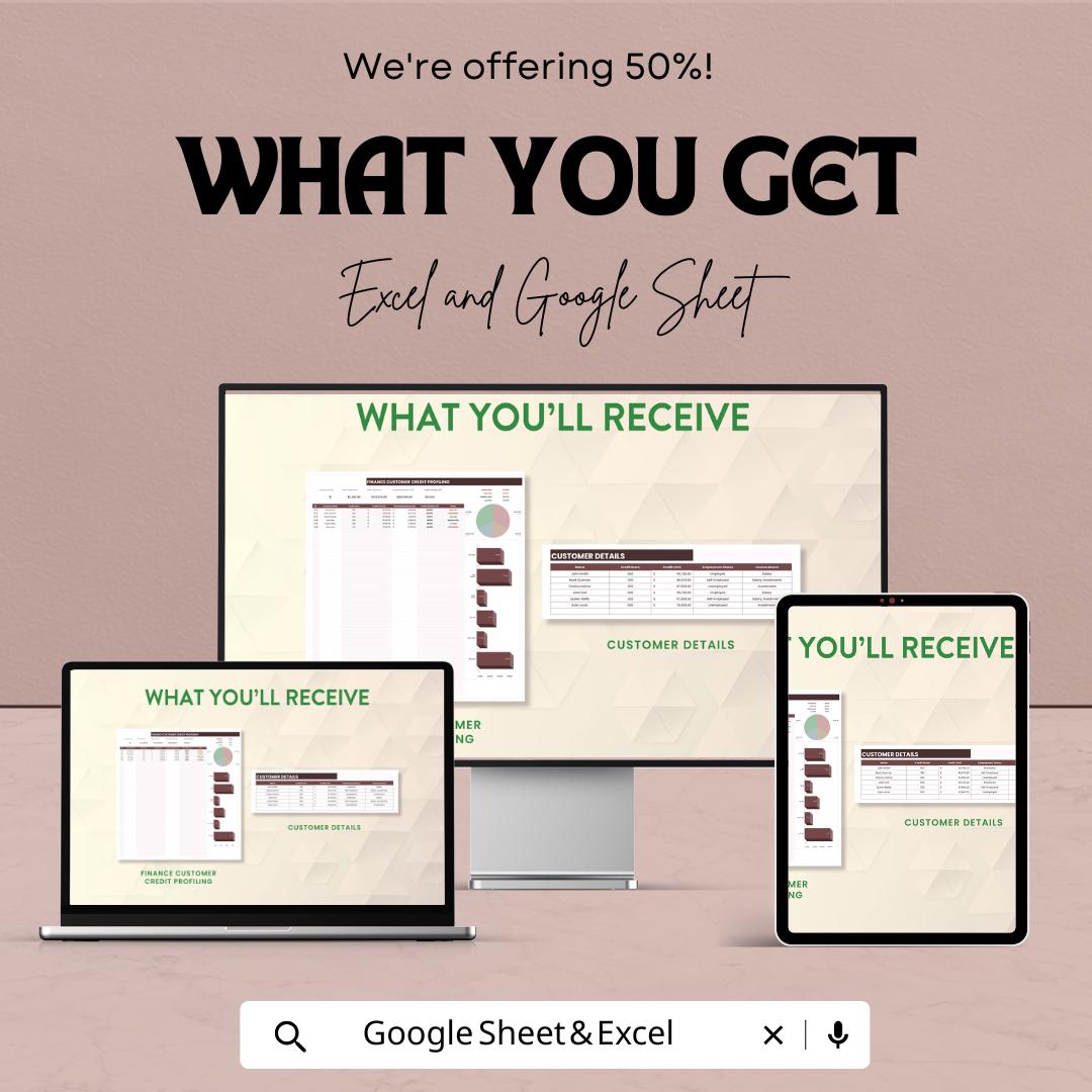 Finance Customer Credit Profiling Template | Credit Score Dashboard | Customer Credit Report Tracker