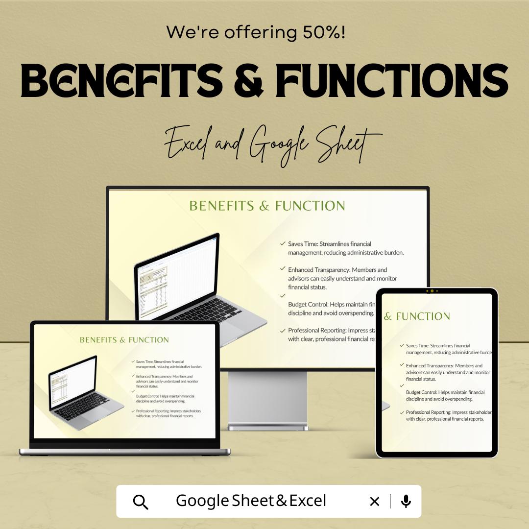 Academic Club Budget Sheet | Editable Excel & Google Sheets Template | School Club Finance Tracker | Budget Planner for Students