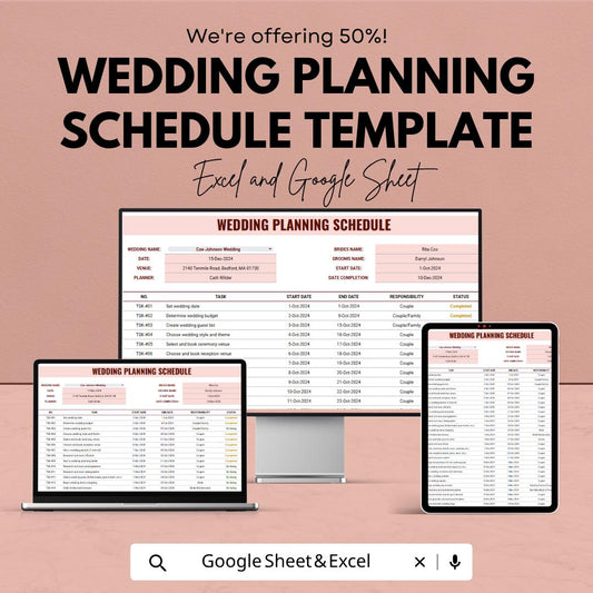 Wedding Planning Template  | Wedding Planner Google Sheets | Wedding Checklist & Timeline | Bridal Organizer