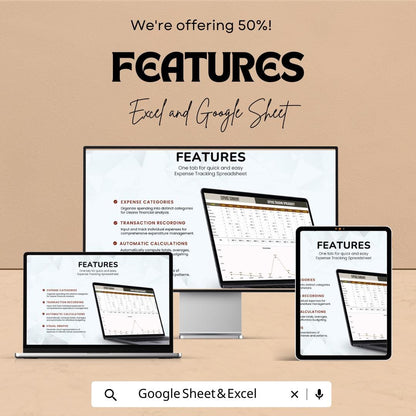 Expense Tracking Spreadsheet Template | Monthly Budget Planner | Excel & Google Sheets Finance Tracker