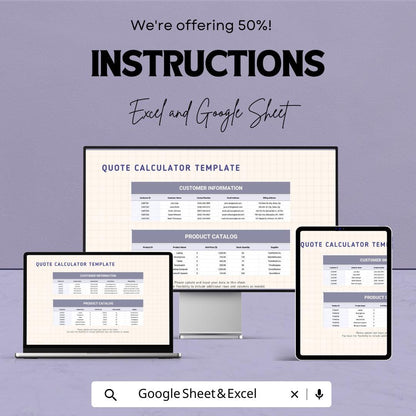 Quote Calculator Template | Google Sheets & Excel | Instant Download | Pricing Estimator | Business Quotation Tool