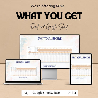 Ad Spend Allocation Model Advertising Template | Marketing Budget Spreadsheet | Ad Budget Planner | Advertising Spend Tracker