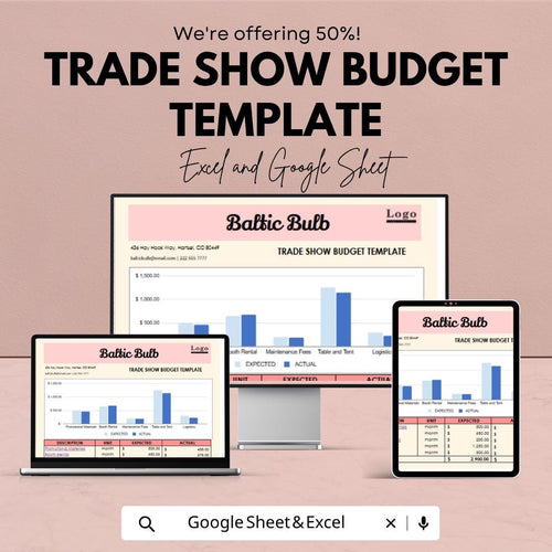 Trade Show Budget Template | Event Budget Spreadsheet | Exhibition Budget Planner | Marketing Budget Sheet