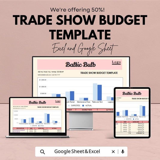 Trade Show Budget Template | Event Budget Spreadsheet | Exhibition Budget Planner | Marketing Budget Sheet