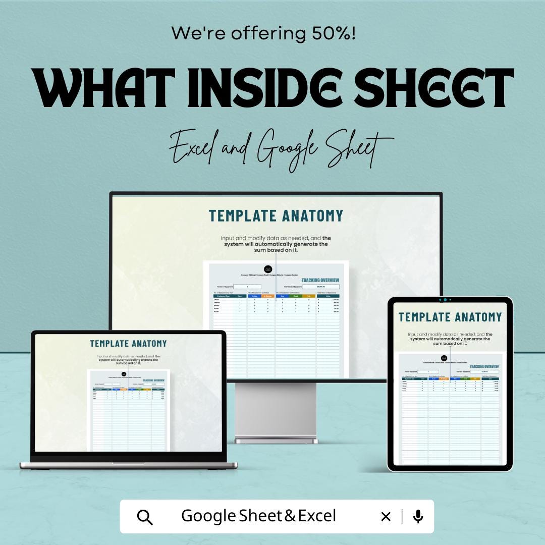 Administration IT Equipment Tracking Template | IT Asset Inventory Spreadsheet | Equipment Management Log | Office IT Tracker