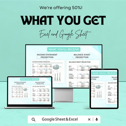 Startup Financial Projections Template | Excel & Google Sheets | Financial Forecast Model | Business Financial Planning Spreadsheet