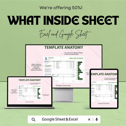 Lawn Care Estimate Template | Landscaping Estimate Template | Lawn Service Quote Template | Landscaping Pricing Sheet