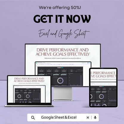 Sample KPI Sheet - Excel & Google Sheet | Performance Metrics Dashboard | Business Goal Tracker | Excel KPI Template