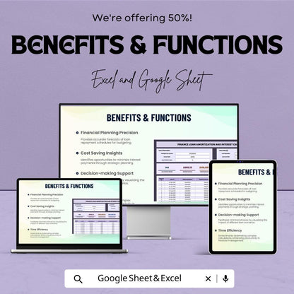 Loan Amortization Spreadsheet, Interest Calculation Template, Finance Loan Tracker, Payment Schedule Calculator, Excel Google Sheets