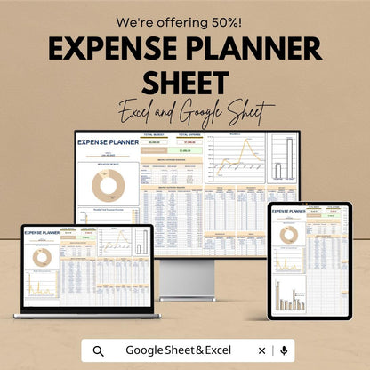 Expense Planner Sheet | Budget Tracker Excel and Google Sheet Template for Personal Finance | Budgeting & Expense Management Tool