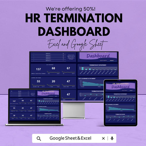 HR Termination Dashboard Sheet for Employee Management | Excel & Google Sheets Template for HR Professionals