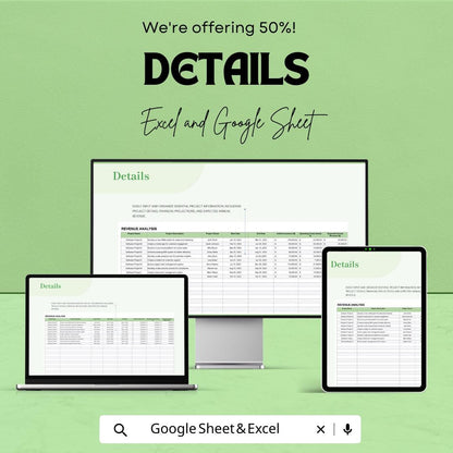 IT Investment Analysis Sheet Template | IT Project Roi Spreadsheet | Excel and Google Sheets | IT Cost Revenue Analysis Tool