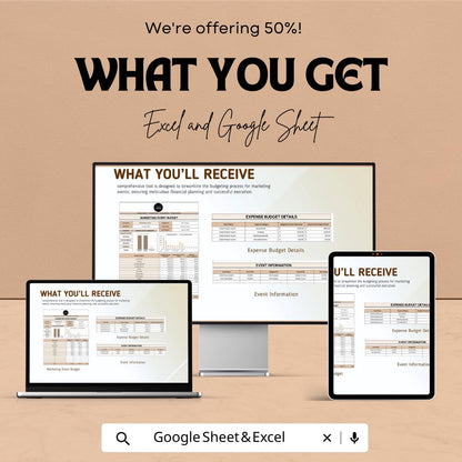Marketing Event Budget Template, Event Budget Planner, Excel & Google Sheets Event Cost Tracker, Marketing Event Expense Spreadsheet