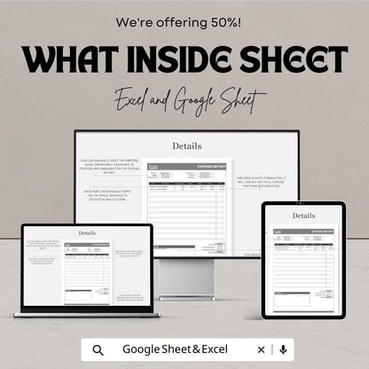 Printable Business Spreadsheet | Expense Report | Budget Tracker | Small Business Finance Planner | Editable Sheet
