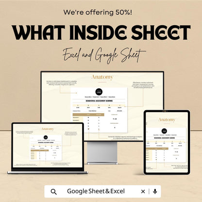 Behavioral Assessment Scoring Sheet HR Template | Excel & Google Sheets Employee Evaluation Tool | Performance Scoring Dashboard