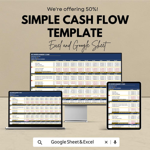 Simple Cash Flow Template Excel & Google Sheets, Monthly Cash Flow Tracker, Small Business Budget Spreadsheet, Income Expense Tracker