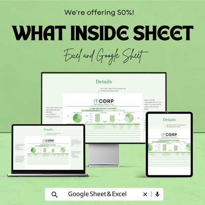 IT Risk Mitigation Plan Sheet Template |  IT Risk Action Plan | Business Risk Mitigation Spreadsheet