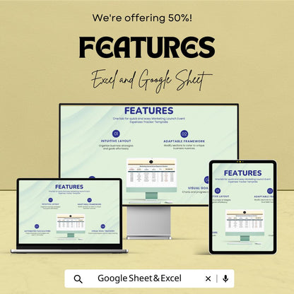Marketing Event Budget Tracker, Excel & Google Sheets, Launch Event Expense Spreadsheet, Event Cost Planner, Marketing Budget Template
