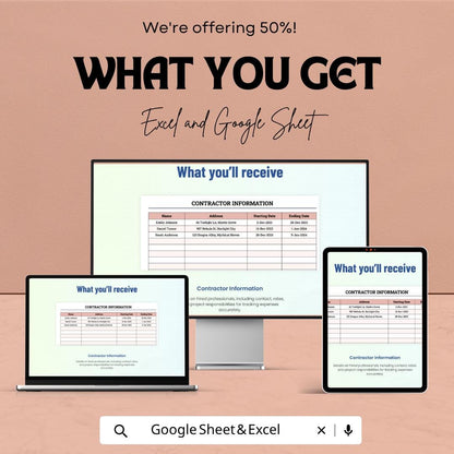 Sample Home Renovation Budget Template | Home Remodel Budget Spreadsheet | Renovation Cost Planner | Excel & Google Sheets