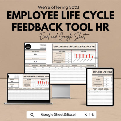 Employee Life Cycle Feedback Tool HR | Employee Experience Tracker | HR Feedback System | Excel & Google Sheets