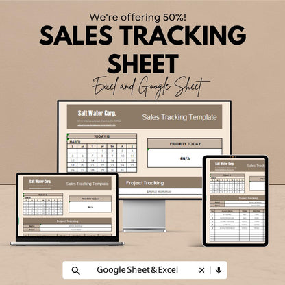 Sales Tracking Sheet for Excel & Google Sheets | Sales Performance Dashboard Template | Track and Analyze Sales Efficiently