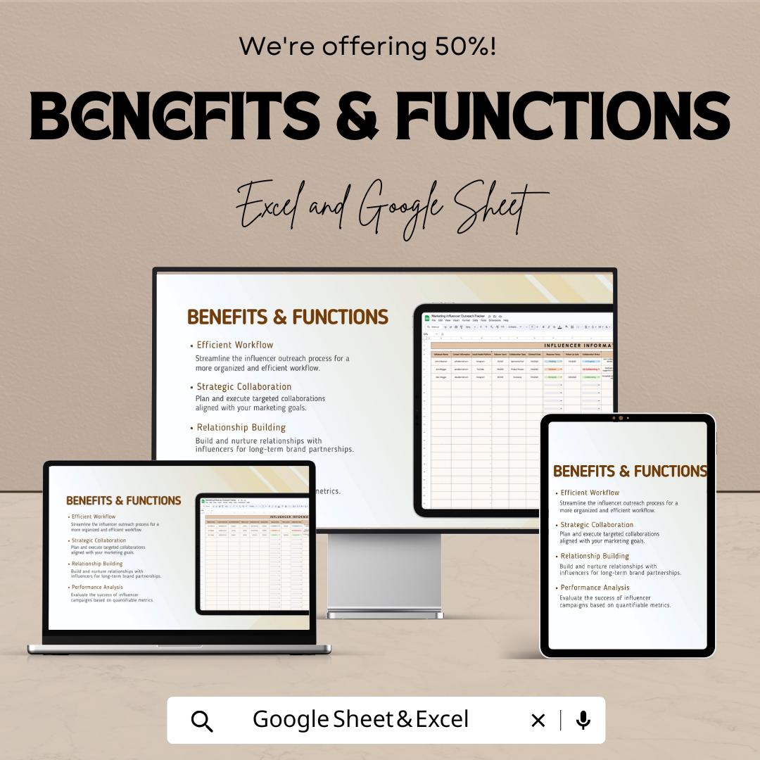 Marketing Influencer Outreach Tracker Template | Influencer Management Tool | Campaign Tracker | Influencer Collaboration Log
