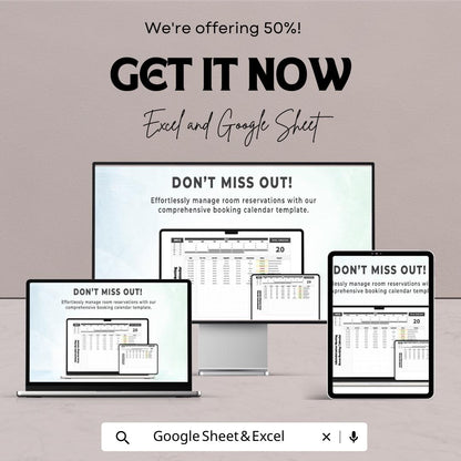 Administration Meeting Room Booking Calendar Template  | Conference Room Scheduler | Office Reservation Tracker | Meeting Planner