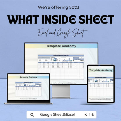 Inventory Report Sheet - Excel & Google Sheets Template for Tracking and Managing Stock