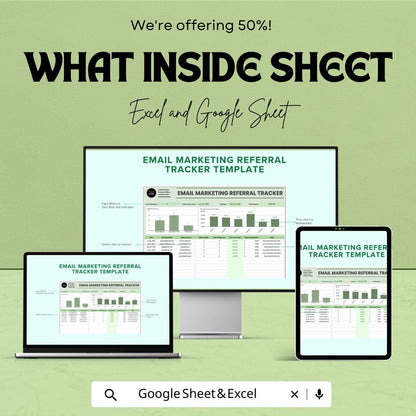 Email Marketing Referral Tracker Template | Subscriber Referral Analytics | Real-Time Referral Monitor | Email Marketing Tool