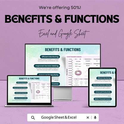 Account Management Dashboard | Google Sheet Template for Finance, Sales & Performance Tracking | Monitor Revenue and Accounts Effectively