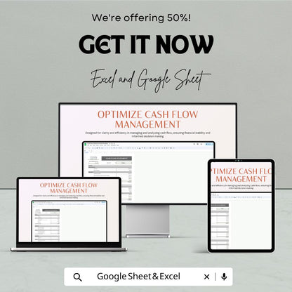 Cash Flow Statement Sheet - Excel and Google Sheets | Track Business Income and Expenses | Budget & Financial Planning