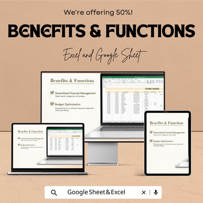 Business Expense Tracker Template, Monthly Expense Spreadsheet, Small Business Budget, Google Sheets & Excel Expense Log