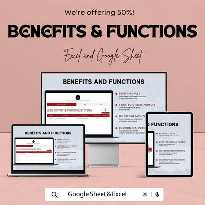 Legal Contract Expiration Tracker, Contract Renewal Alert Template, Law Office Contract Manager