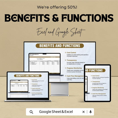 General Contractor Schedule of Values Sheet | Excel & Google Sheets | Cost Breakdown, Project Management Template