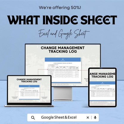 Change Management Log Template | Project Change Request & Milestone Tracker | Google Sheets and  Excel