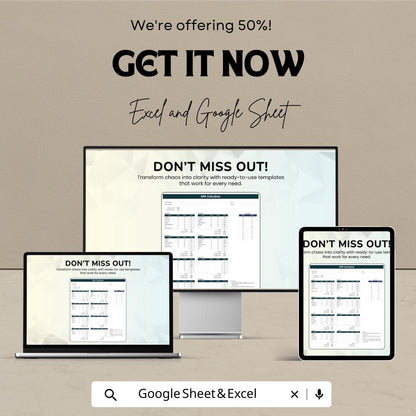 GPA Calculator Sheet | Excel and Google Sheet Template | Track Grades & Calculate GPA | Customizable | Easy to Use