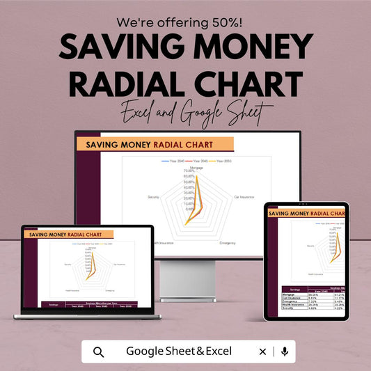 Saving Money Radial Chart | Budget Tracking Chart | Financial Savings Dashboard | Expense Analysis Template | Digital Download