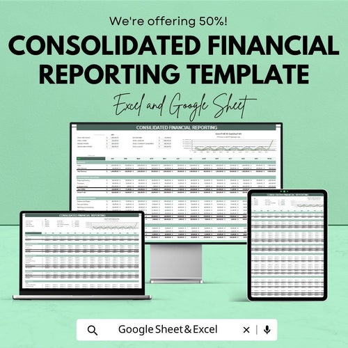 Consolidated Financial Reporting Template | Excel & Google Sheets | Financial Statement Dashboard | Multi-Entity Finance Spreadsheet