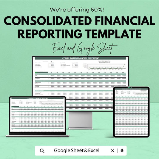 Consolidated Financial Reporting Template | Excel & Google Sheets | Financial Statement Dashboard | Multi-Entity Finance Spreadsheet