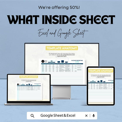 Hazard Reporting Log Template | Excel & Google Sheets | Workplace Safety Log | Incident Reporting Spreadsheet