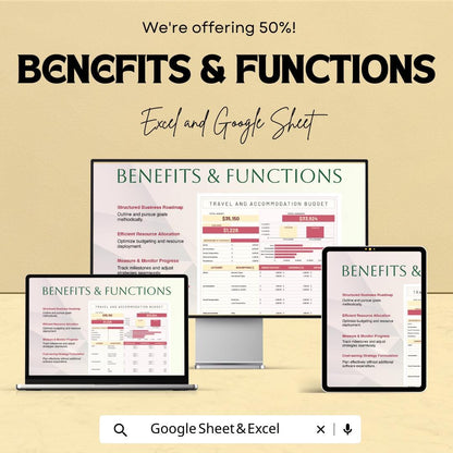Travel and Accommodation Budget Sheet – Excel & Google Sheet Template – 2024 Travel Planning for Hotels and Businesses – Track Travel |