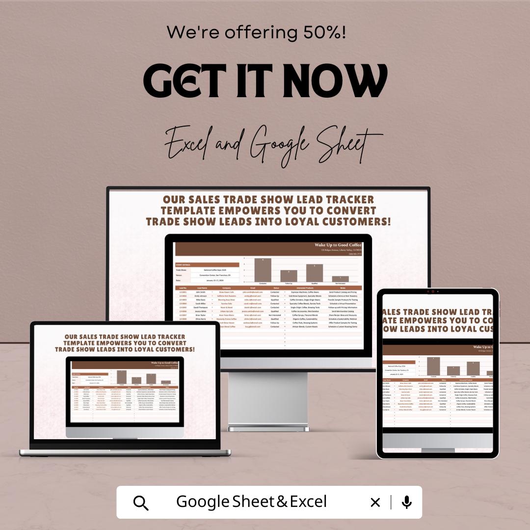 Sales Trade Show Lead Tracker Template | Excel & Google Sheets Lead Management Dashboard | Event Sales CRM Tracker