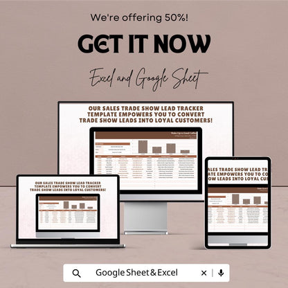 Sales Trade Show Lead Tracker Template | Excel & Google Sheets Lead Management Dashboard | Event Sales CRM Tracker