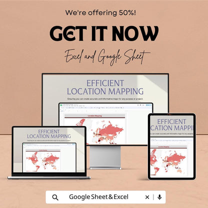 Location Mapping Template  | Geographic Data Visualization | Map Dashboard Tracker | Business Location Analysis