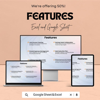 Best Couple Budget Sheet - Excel & Google Sheet for Joint Income, Expenses, Savings, and Financial Planning