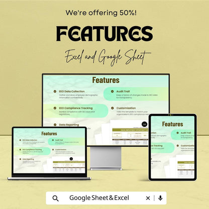 Equal Employment Opportunity EEO Compliance Tracker Hr Template | EEO Monitoring Spreadsheet | HR Compliance Dashboard | Excel Google Sheets
