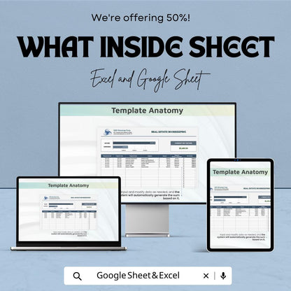 Real Estate Bookkeeping Template | Rental Property Accounting Spreadsheet | Income Expense Tracker | Excel & Google Sheets