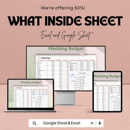 Wedding Budget Spreadsheet Template | Wedding Planner | Budget Tracker | Wedding Expense Tracker | Bridal Planner | Digital Planner
