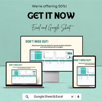 Finance Profit and Loss Analysis Sheet | Google Sheets Template for Financial Tracking | Monthly Profit Loss Tracker | Financial Dashboard