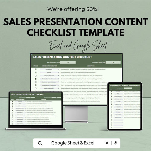 Sales Presentation Content Checklist Template | Sales Pitch Planner | Presentation Planning Tool | Sales Meeting Checklist